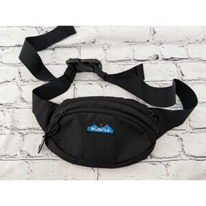 KAVU Spectator Belt Bag Fanny Waist Adjustable Strap Zip Pockets Raven Black‎